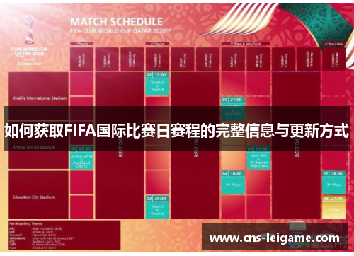 如何获取FIFA国际比赛日赛程的完整信息与更新方式